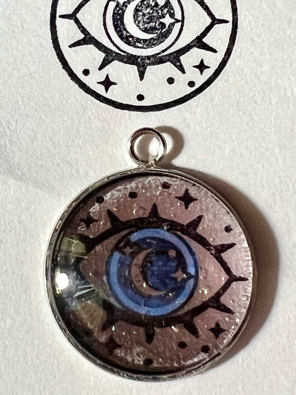 Celestial Eye - Evil Eye Protection Steel Pendant - People and Pets 1 inch